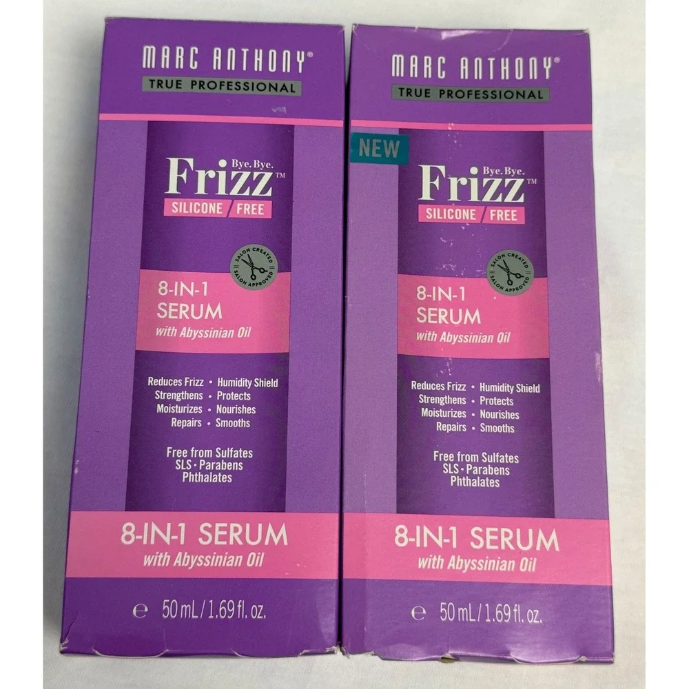 Marc Anthony Bye Bye Frizz Silicone Free 8-in-1 Serum‎ Abyssinian Oil 2pk 1.69oz